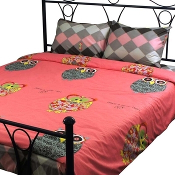 Комплект постільної білизни Руно Owl, сатин, червоний (655.137К_Owl) - Pampik