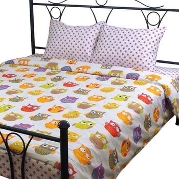 Комплект постільної білизни Руно Сови, сатин, різнобарв'я (6.137К_Сови) - Pampik