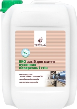 ЕКО Засіб для миття кухонних поверхонь і стін Tortilla, з антибактеріальною дією, 4,7 л - Pampik