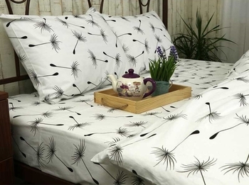 Простирадло Руно, бязь, 215х175 см, білий (73.114Б_Fly white) - Pampik - 2