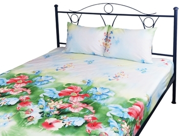 Набір постільної білизни Руно Summer flowers, сатин, 220х200 см, різнобарв'я (22.137_Summer flowers) - Pampik