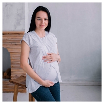 Футболка на запах Love & Carry Срібло, XS, сірий (LCM1603) - Pampik