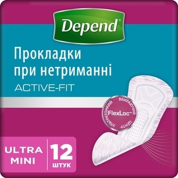 Урологічні прокладки Depend Ultra Mini Liner, 12 шт. - Pampik
