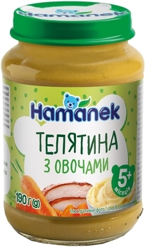 Пюре Hamanek Телятина з овочами, 190 г - Pampik
