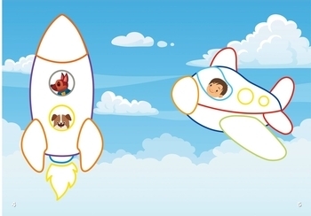 Перші розмальовки з кольоровим контуром і наліпками. транспорт - Pampik - 2