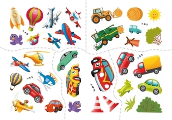 Перші розмальовки з кольоровим контуром і наліпками. транспорт - Pampik - 4