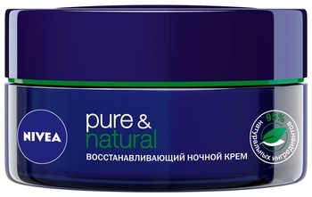Крем Nivea нічний відновлювальний Pure & Natural, 50 мл - Pampik