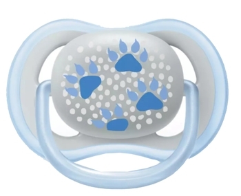 Силіконова ортодонтична пустушка Philips Avent Ultra Air "Animal", 6-18 міс., блакитний, 2 шт. (SCF085/03) - Pampik - 2