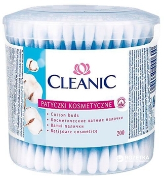 Ватные палочки Cleanic Soft&Comfort, стакан, 200 шт. - Pampik