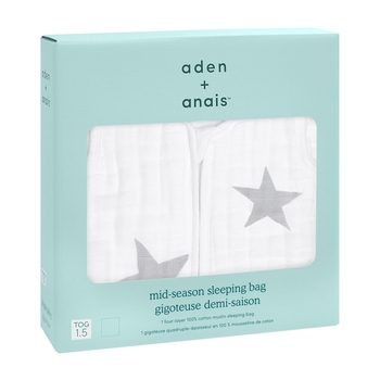 Спальник багатошаровий Aden + Anais Twinkle, р. 6-18 міс., муслін, білий (ASMC10005) - Pampik - 2