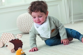 Слюнявчик-бандана Aden + Anais Twinkle, муслин, белый (7160G) - Pampik - 3