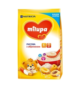 Молочна каша Milupa рисова з абрикосом, 210 г - Pampik - 2