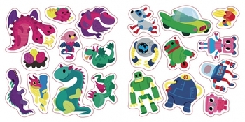 Альбомчик-наклейчик. Волшебные миры. Роботы. Монстрики. Драконы. Пришельцы. Журба Ангелина - Pampik - 4