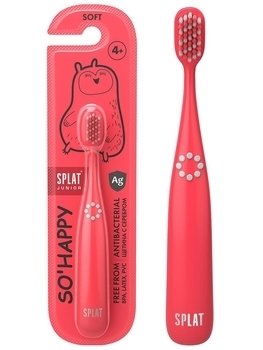 Зубна щітка Splat Junior, 4+ років, кораловий - Pampik