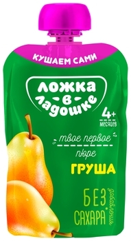 Фруктове пюре Ложка в долоньці Груша, 4+ міс., 90 г - Pampik