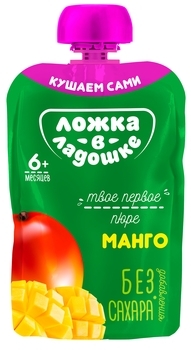 Фруктове пюре Ложка в долоньці Манго, 6+ міс., 90 г - Pampik