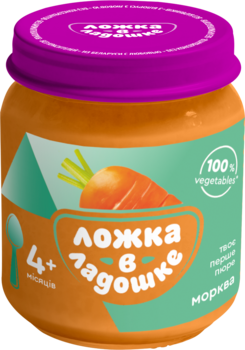 Пюре Ложка в долоньці Морква, 100 г - Pampik