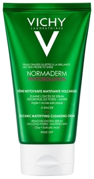 Матуючий крем-гель Vichy Normaderm Phytosolution Mattifying Cleansing Cream для очищення і зменшення жирного блиску шкіри обличчя, 125 мл - Pampik