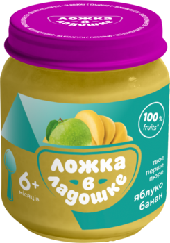 Пюре Ложка в долоньці Яблуко - Банан, 100 г - Pampik