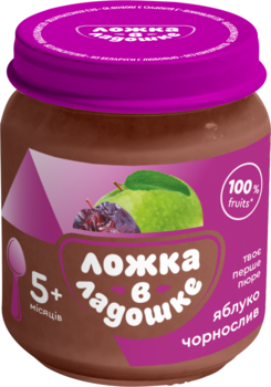 Пюре Ложка в долоньці Яблуко - Чорнослив, 100 г - Pampik