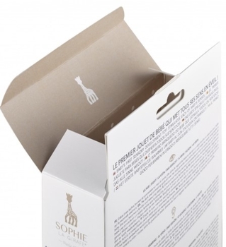 Подарунок. Іграшка-прорізувач Vulli Жирафа Софі Timeless, білий з коричневим (616400) - Pampik - 4