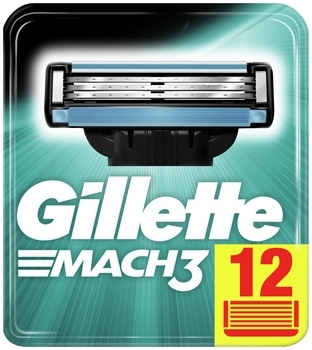 Сменные картриджи для бритья Gillette Mach 3, 12 шт. - Pampik