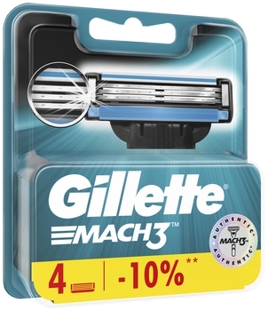 Сменные картриджи для бритья Gillette Mach 3, 4 шт. - Pampik - 3