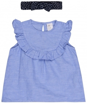 Блуза з пов'язкою H&M, р.80, блакитний (6663608) - Pampik