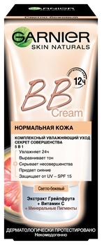 BB-крем Garnier Skin Naturals Секрет Досконалості, світло-бежевий, для нормальної шкіри, 50 мл - Pampik - 4