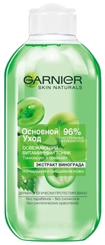 Освіжаючий тонік Garnier Skin Naturals Основний Догляд, для нормальної та комбінованої шкіри, 200 мл - Pampik