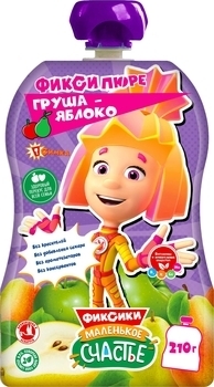 Пюре Фіксики Pouch Груша-яблуко, 210 г - Pampik