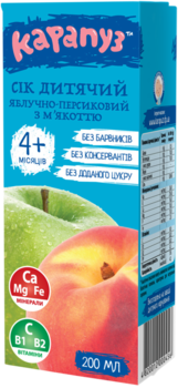 Сок Карапуз Яблочно-персиковый, 200 мл - Pampik