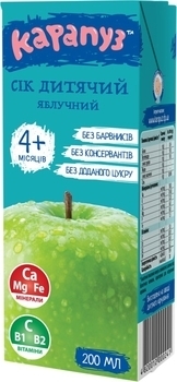Сік Карапуз Яблучний освітлений, 200 мл - Pampik