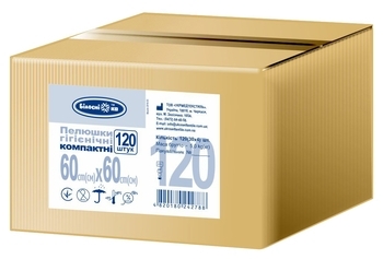 Пелюшки гігієнічні Білосніжка Компактні, 60х60 см, 120 шт. - Pampik