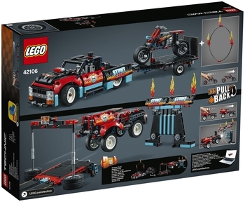 Конструктор LEGO Technic Шоу трюків на вантажівках і мотоциклах, 610 деталей (42106) - Pampik - 26