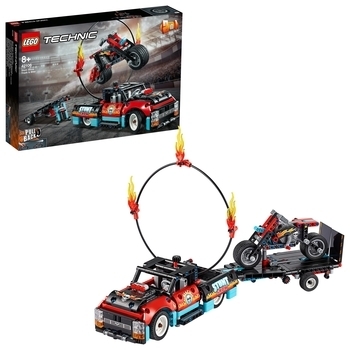 Конструктор LEGO Technic Шоу трюків на вантажівках і мотоциклах, 610 деталей (42106) - Pampik - 2