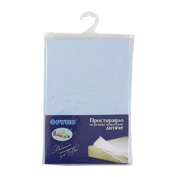 Простыня Руно, трикотаж, на резинке, 120х60 см, голубой (918.38_Блакитний) - Pampik