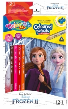 Карандаши цветные Colorino Frozen, с точилкой, 13 цветов, 12 шт. (91000PTR) - Pampik