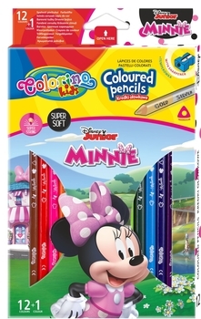 Карандаши цветные Colorino Minnie, с точилкой, 13 цветов, 12 шт. (90614PTR) - Pampik
