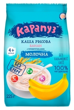Молочная каша Карапуз Рисовая с бананом и пребиотиками, 250 г - Pampik - 2