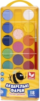 Фарби акварельні Школярик, 18 кольорів - Pampik