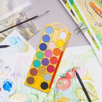 Фарби акварельні Школярик, 18 кольорів - Pampik - 3