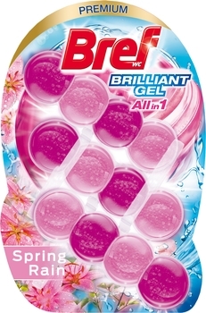 Средство для чистки унитаза Bref Brilliant Gel All in 1 Весенний дождь, 3 шт. - Pampik