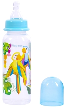 Бутылочка с силиконовой соской Baby Team, 250 мл, голубой (1410) - Pampik - 2
