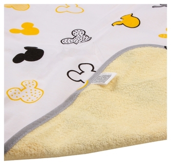 Багаторазова непромокаючий пелюшка ЕКО ПУПС Eco Cotton Ведмедики Міккі, двостороння, бавовна, 90х65 см, білий (EPG10N-6590mmw) - Pampik