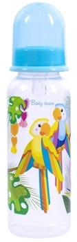 Бутылочка с силиконовой соской Baby Team, 250 мл, голубой (1410) - Pampik