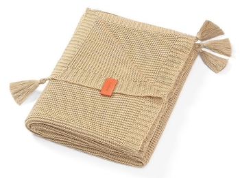 Бамбукова ковдра BabyOno, з бахромою, 75х100 см, бежевий (546/02) - Pampik