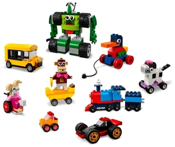 Конструктор LEGO Classic Кубики і колеса, 653 деталі (11014) - Pampik - 3