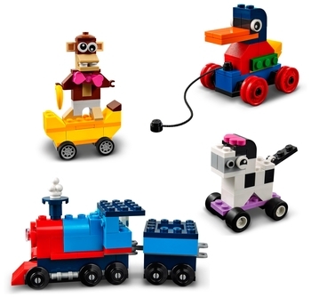 Конструктор LEGO Classic Кубики і колеса, 653 деталі (11014) - Pampik - 5