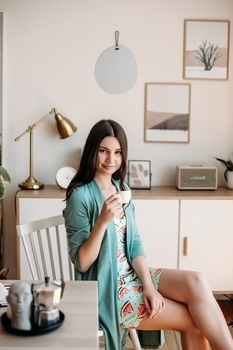 Халат Мамин Дім Rosemary, трикотаж, р.44, бірюзовий (25310) - Pampik - 7